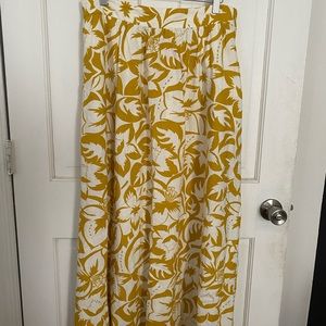 Madewell linen blend floral leaf maxi skirt with pockets